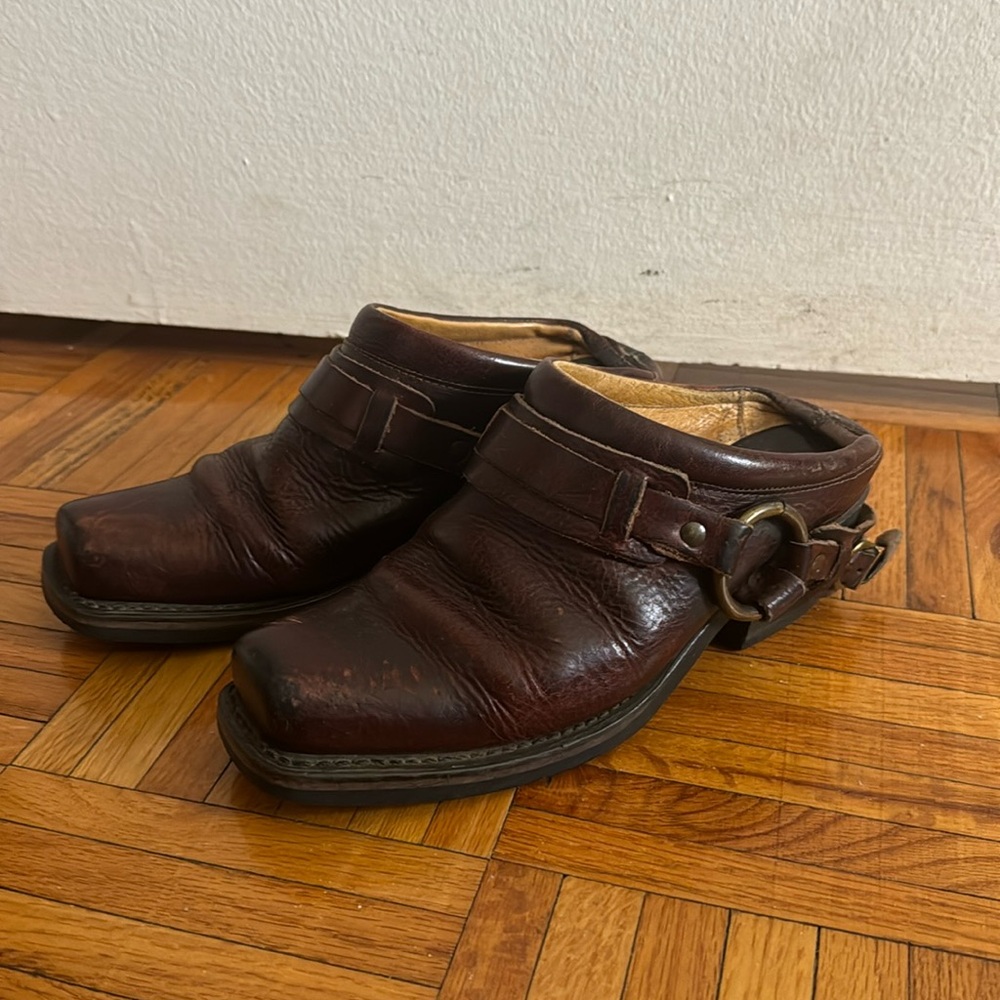 Brown Frye Mules